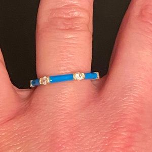 Neon Electric Blue enamel ring